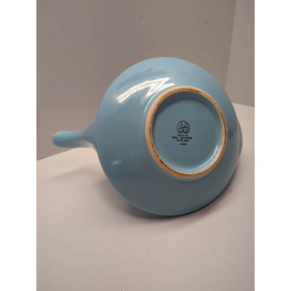 Vintage Pearl China Company Aladdin Lamp Tea Pot Robbins Egg Blue